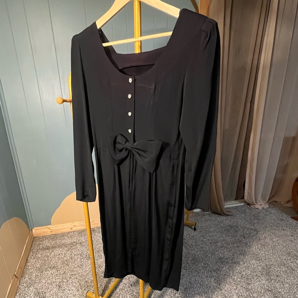 Vintage Maggy London Petite Black Cocktail Dress